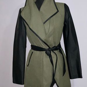 Brand New Faux Leather Olive Green Jacket